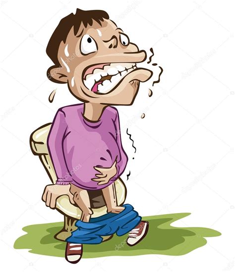 Boy On Toilet With Stomach Ache Stock Vector Image By ©indomercy2012