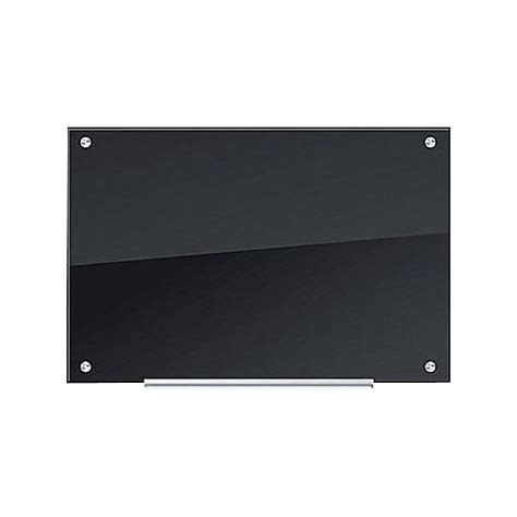 U Brands Black Glass Dry Erase Board Frameless 35 X 23 170u00 01
