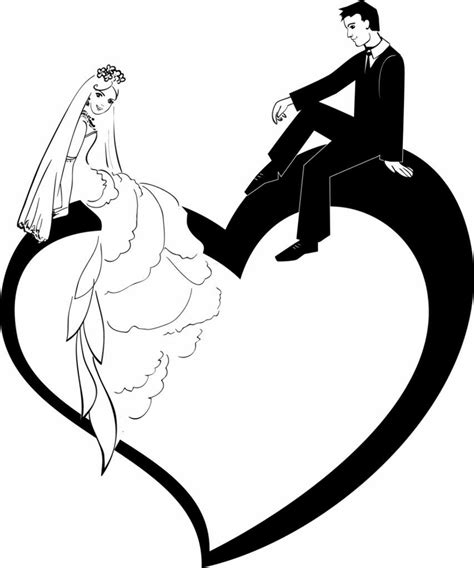 Download High Quality Bride And Groom Clipart Outline Transparent Png