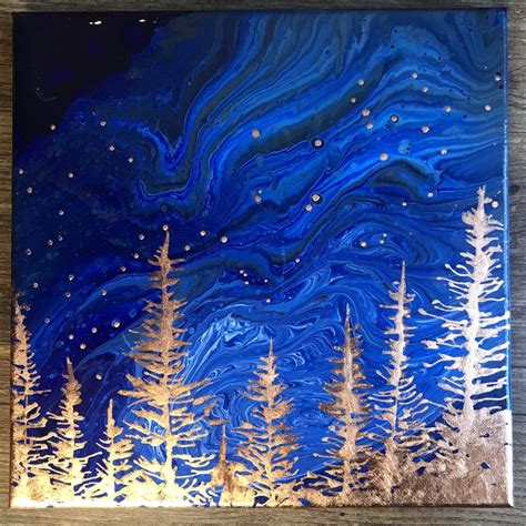 Aurora Borealis Acrylic Painting At Explore