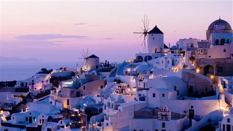 Download Wallpaper 1920x1080 City Resort Architecture Buildings Oia