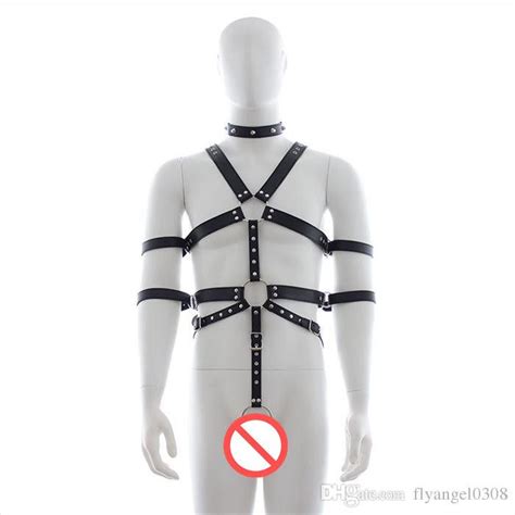Male Leather Restraints Bondage Gear Body Harness Bdsm Chastity Cock Ring Sex Restraint Toys For