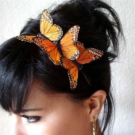 Three Monarch Butterflies Headband 20 Butterfly Hair Accessories