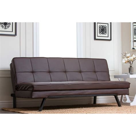 Description and feature of newport designer style leather full size apartment sleeper. ABBYSON LIVING Newport Double Cushion Convertible Sofa ...