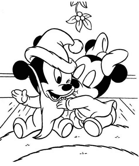 Kleurplaat kerst mickey en minnie mouse Kleurplaten, Disney