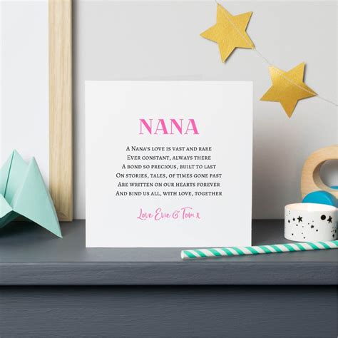 Nan Poem Personalised Nan Birthday Card By Shmuncki Etsy