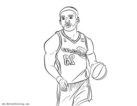 100% free interactive online coloring pages. Lebron James Coloring Pages Line Art - Free Printable ...