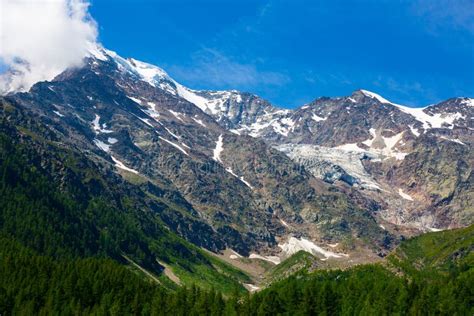 Panoramic View On Simplon Pass In Switzerland Stock Image Image Of
