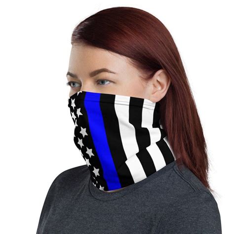 Blacked Out Back The Blue Face Mask Police Flag Biker Ski Etsy