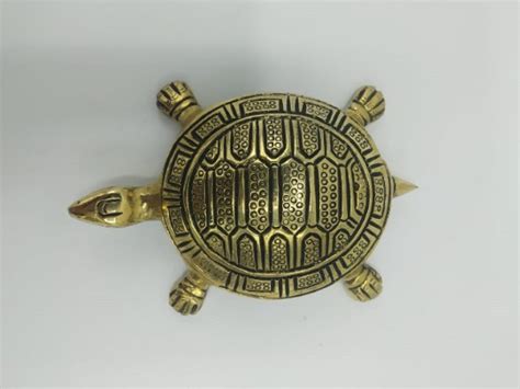 Handmade Turtle Golden Brass Pooja Samagri Feng Shui Metal Tortoise