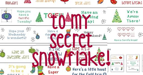 Classroom Freebies Secret Snowflake