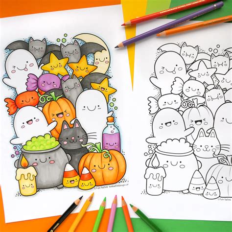 Adorable Kawaii Halloween Coloring Pages For Spooky Fun Free Printables