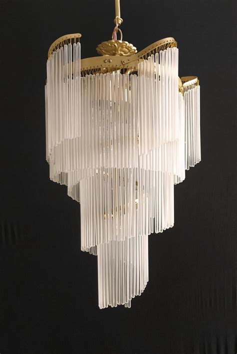 Vintage Art Deco Retro 80s Ceiling Hall Light Murano Milk Glass