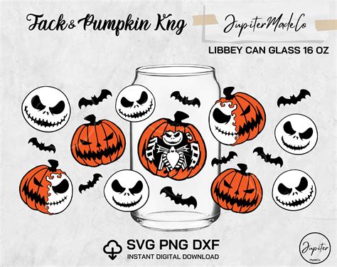Jack Skellington Pumpkin King Jack Head Halloween Libbey Wrap Etsy