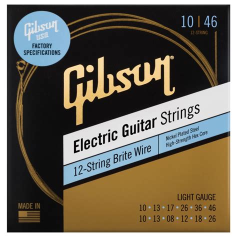 Gibson Brite Wire Light 12 String Electric Guitar Strings 10 46