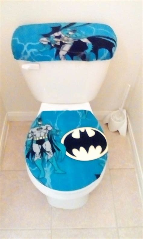 Nfl Batman Blue Fleece Toilet Seat Cover Set 2pc