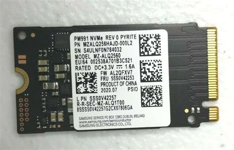 Samsung PM991 256GB NVMe M 2 2242 MZALQ256HBJD SSD PCIe Solid State