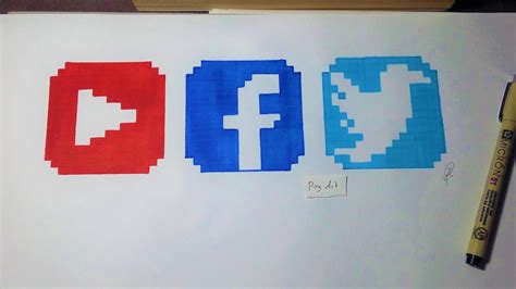 Social Media Logo Pixel Art Youtube