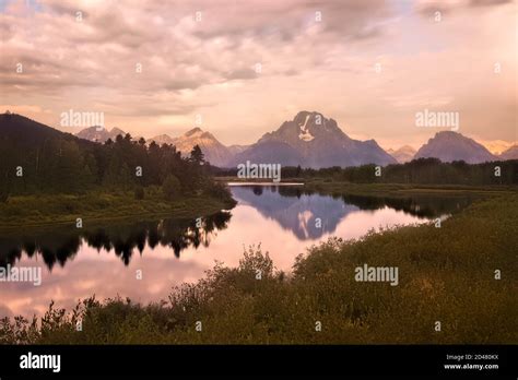 Mount Moran And The Oxbow Bend Of The Snake River Grand Teton National