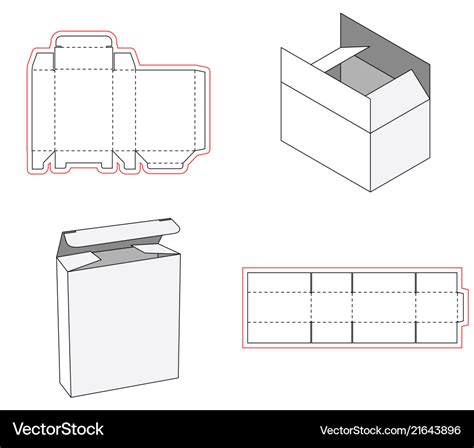 Simple Box Packaging Die Cut Out Template Design Vector Image