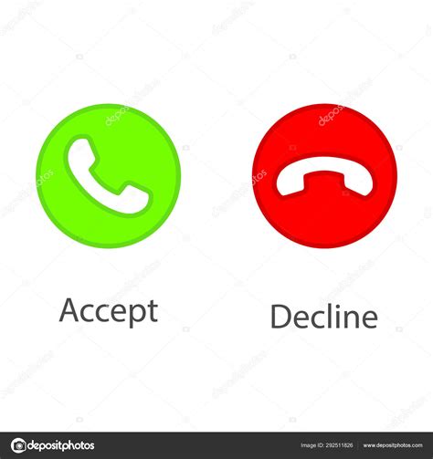 Accept Decline Call Phone Icon Answer Decline Phone Call Buttons