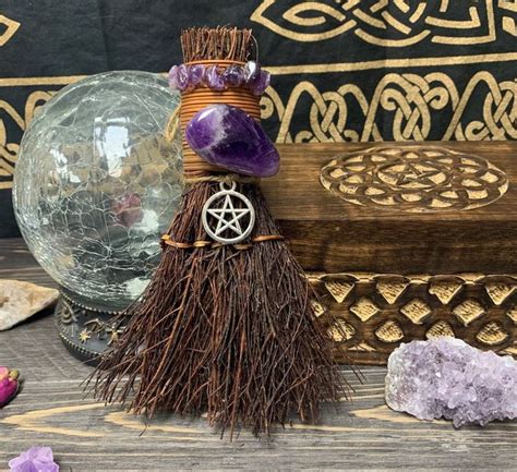 Amethyst Witches Protection Besom Cinnamon Witch Broom Etsy Witch