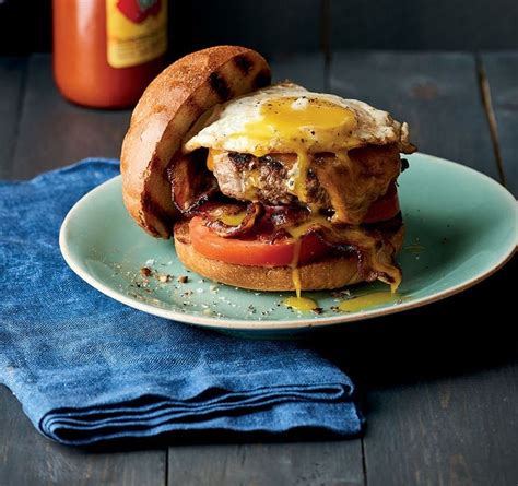 Bacon And Egg Burgers With Cheddar Red Meat Recipes Recipe In 2020