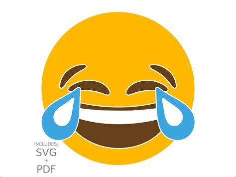 Cuttable Emoji Svg Lol Laughing Tears Of Joy Emoticon Teared Smiley