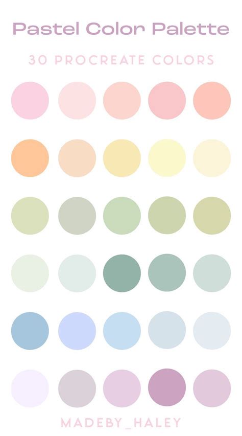 Pastel Color Palette Procreate Colors Hex Color Palette Pastel