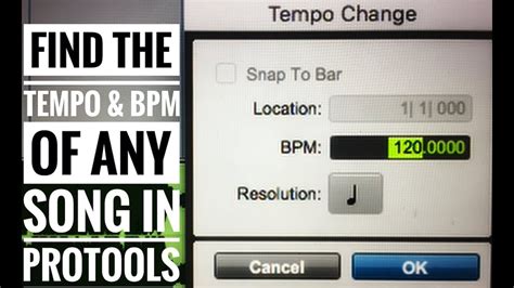 Find The Tempo Bpm Speed Of A Song Or Beat In Pro Tools Youtube