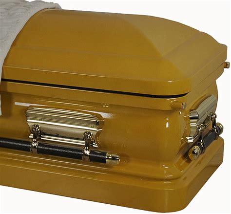 8214 18 Gauge Yellow Casket With White Velvet