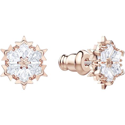 Buy Swarovski Magic Pierced Earrings White Rose Gold Plating Online