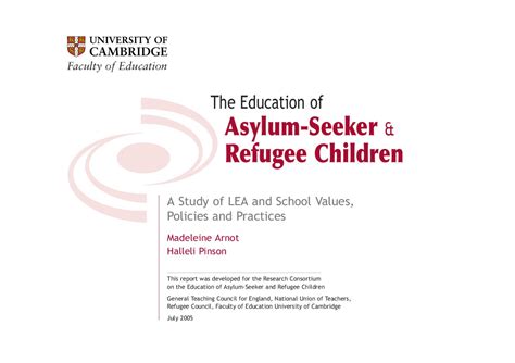 The Education Of Asylum Seeker And Refugee Children By Faculty Of