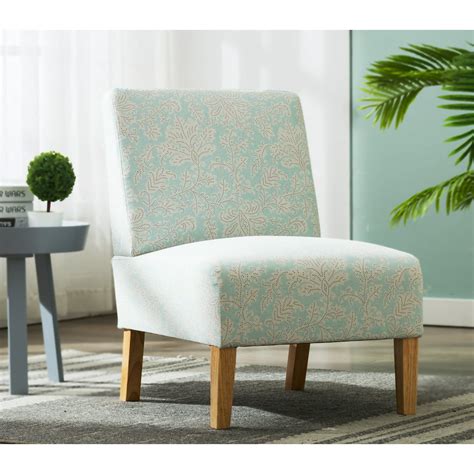 Accent Chairs For Small Spaces Upholstered Armless Accent Fabric Chair With Wood Legs Comfy