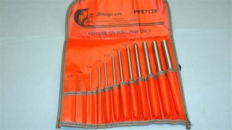 Snap On Tools Ppr712k 12 Piece Roll Pin Punch Set With C127 Kit Bag Ebay