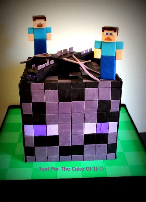 Minecraft Enderman And Ender Dragon Decorated Cake By Cakesdecor
