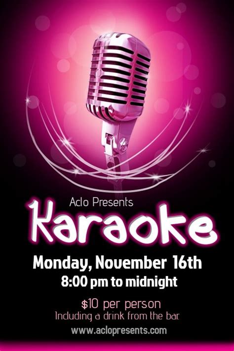 Karaoke Party Flyer Design Click To Customize Karaoke Karaoke