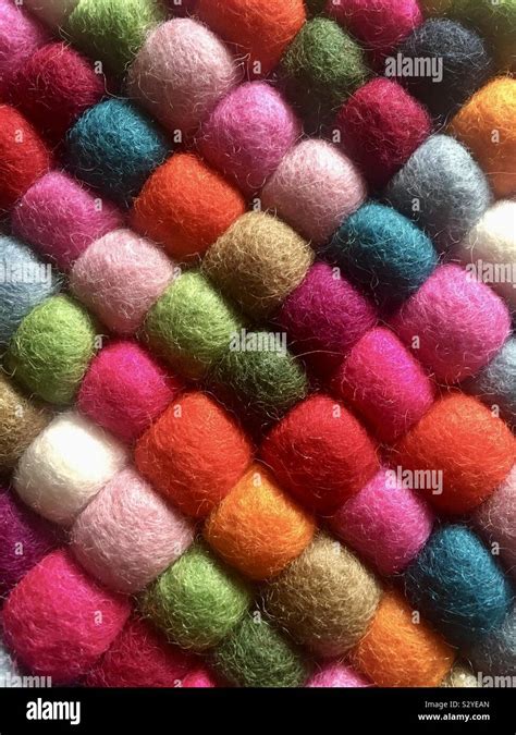 Colourful Wool Ball Pattern Stock Photo Alamy