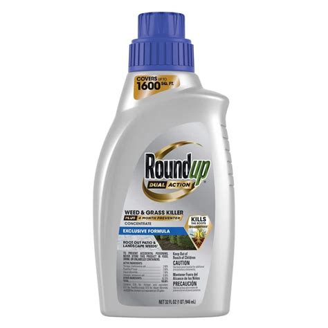 Roundup Fl Oz Dual Action Weed And Grass Killer Plus Month Preventer Concentrate