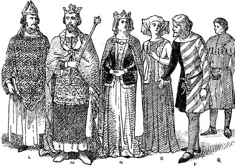 England Nobles Fourteenth Century Fashion Clipart Etc
