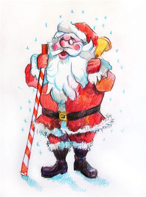 Learn To Draw Santa Claus With Colored Pencils
