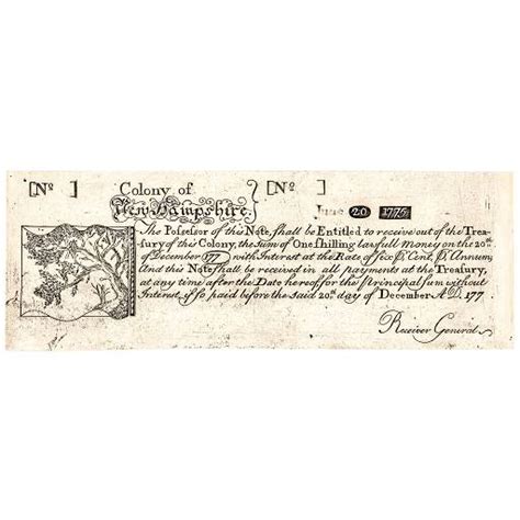 Paul Revere Engraved New Hampshire Colonial Note