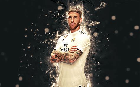 Sergio Ramos Season 2018 2019 Footballers Neon Lights Real Madrid