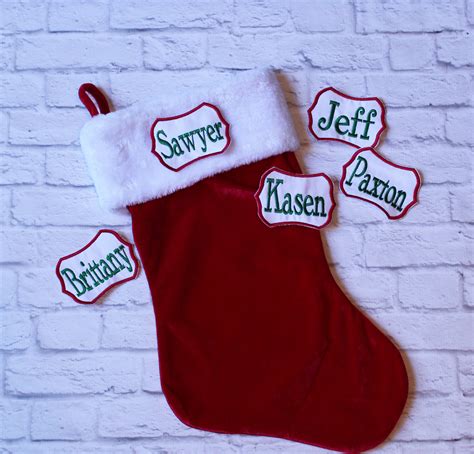 Personalized Christmas Stocking Name Patches Diy Christmas