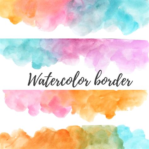 Watercolor Border Watercolor Clipart Digital Borders Clip Art Images