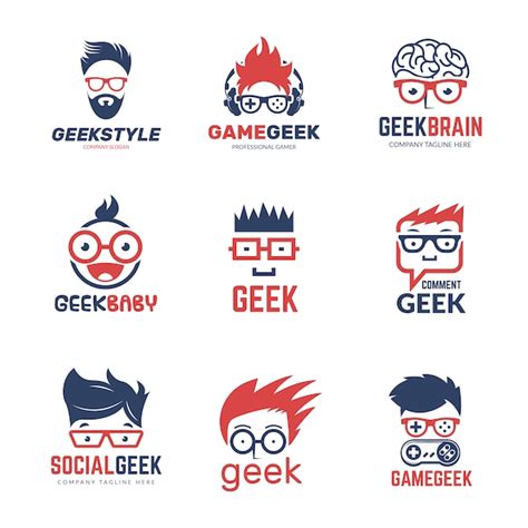 Geek Logo Identidad Empresarial De Programadores Inteligentes Pensando