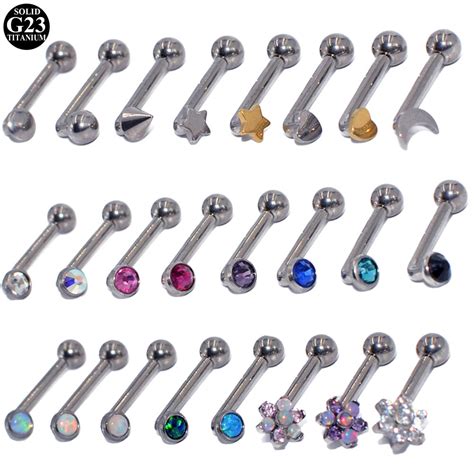 1pc G23 Titanium Christina Vertical Hood Piercings Cz Gem Opal Flower Internally Threaded