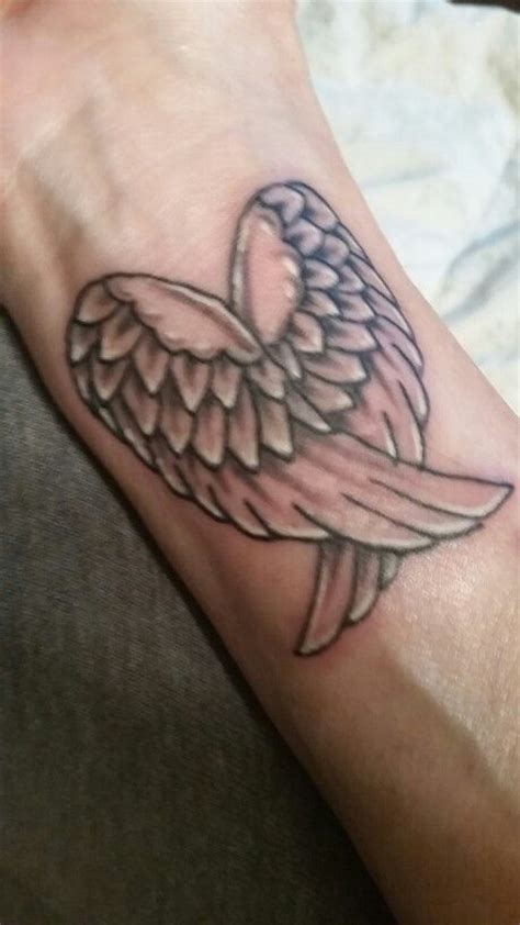Wrist Tattoo Angel Wings In Memory Of Mom And For My Guardian Angels