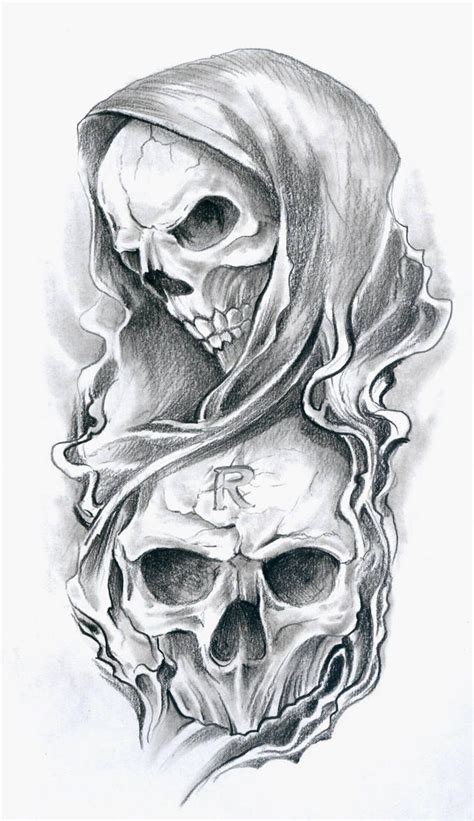Skulls2 By Fpista Skull Sketch Skulls Drawing Skull Sleeve Tattoos