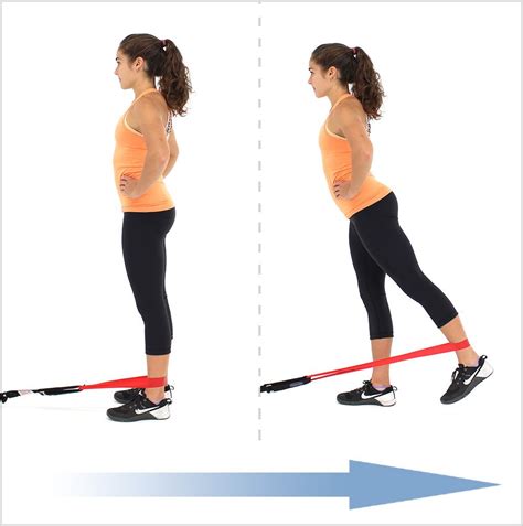 Anchored Standing Hip Extension With Loop Resistance Bands Resistance Band Workout Fits Hips